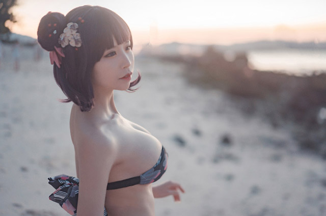 性感浮世绘美女：爱老师_PhD的“比基尼版”葛饰北斋cosplay插图4