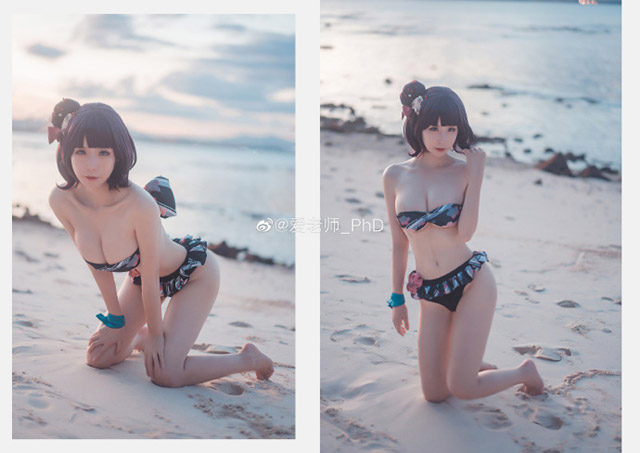 性感浮世绘美女：爱老师_PhD的“比基尼版”葛饰北斋cosplay插图1