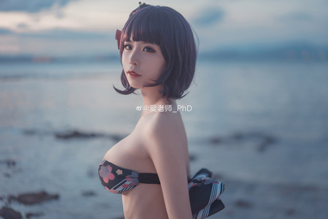 性感浮世绘美女：爱老师_PhD的“比基尼版”葛饰北斋cosplay插图2