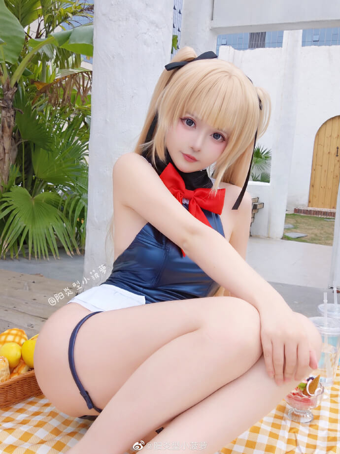 玛莉萝丝的水着cosplay，阳炎型小菠萝展现可爱迷人的夏日气息插图3