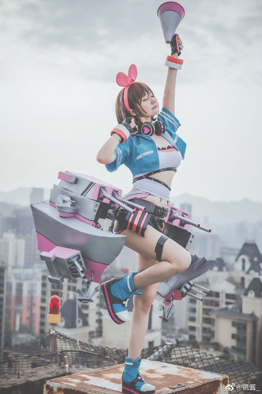 coser@镜酱化身《碧蓝航线》的“Kizuna Ai”绊爱，展现可爱萌萌的魅力(镜cos壁纸)插图1