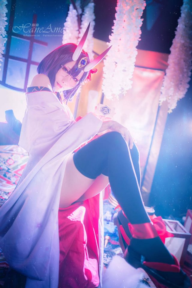 魅惑妖姬cosplay，雨波_HaneAme化身酒吞童子展现神秘妖异之美(魅惑妖姬二次元游戏)插图3