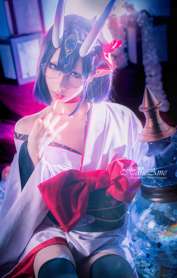 魅惑妖姬cosplay，雨波_HaneAme化身酒吞童子展现神秘妖异之美(魅惑妖姬二次元游戏)插图4