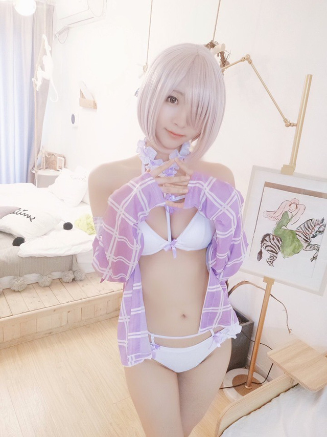 粉色的诱惑：-黑川-cosplay游戏《Fate/ Grand Order》中的玛修(粉色p1)插图1