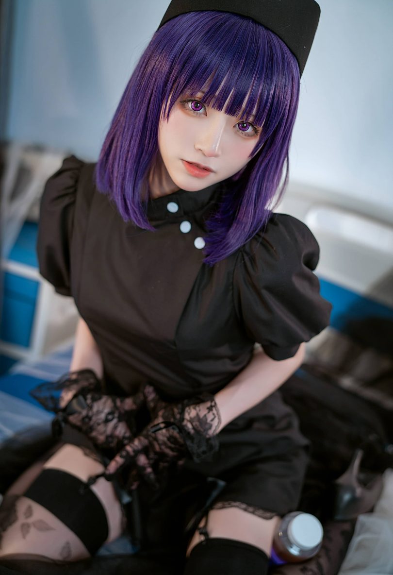 Kitaro_绮太郎cos黑色护士 | Kitaro绮太郎_喜多川海梦·黑色护士cos [14P-113MB]