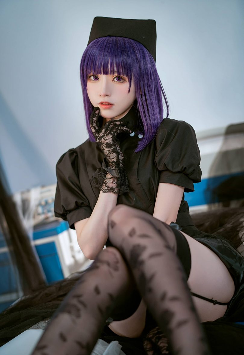 Kitaro_绮太郎cos黑色护士 | Kitaro绮太郎_喜多川海梦·黑色护士cos [14P-113MB]