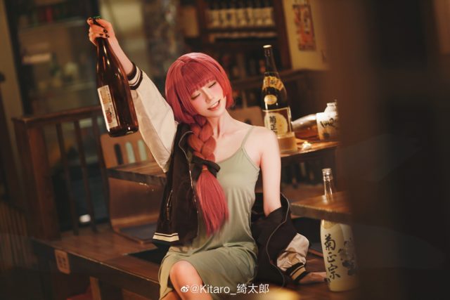 [孤独摇滚！]Kitaro_绮太郎cos广井菊里，展现酒醉的可爱与迷人(孤独摇滚在线观看)插图