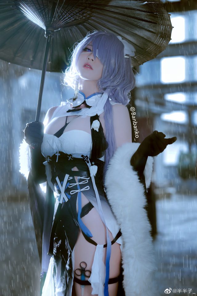 [明日方舟]半半子cos絮雨，旗袍展现性感完美的身姿插图3