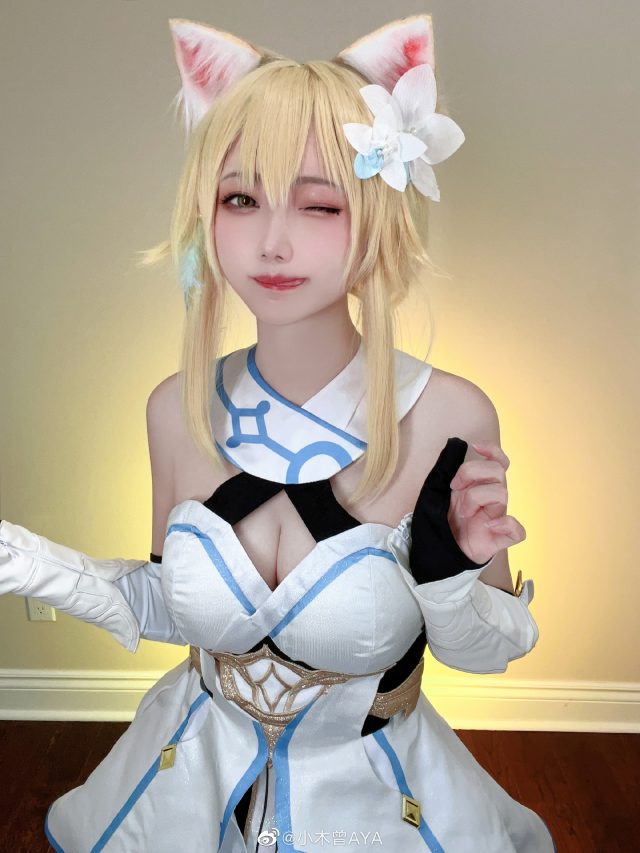 小木曾AYA cos《原神》荧Lumine，闪耀萌动“旅行者”的魅力插图1