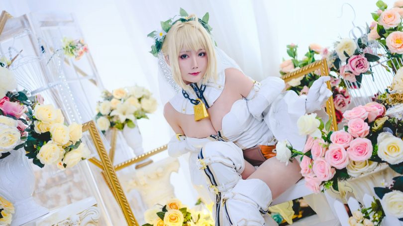 巴鲁巴鲁BaRu cos尼禄 | 巴鲁巴鲁BaRu_Fate/EXTRA·尼禄花嫁cos [13P-348MB]