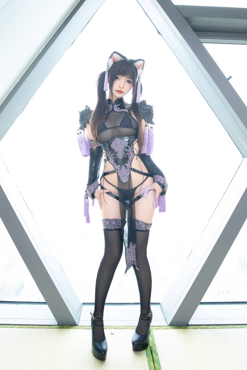 神楽坂真冬_旗袍猫女cos | 神楽坂真冬_旗袍猫女·兽耳cos作品 [75P2V-222MB]