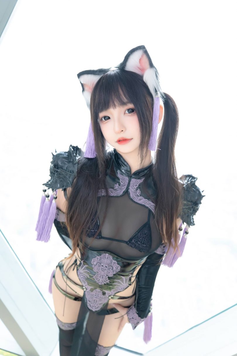 神楽坂真冬_旗袍猫女cos | 神楽坂真冬_旗袍猫女·兽耳cos作品 [75P2V-222MB]插图