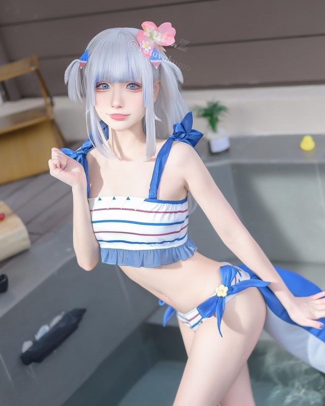 coser Yuta.Z通过两个古拉的cosplay版本，展现鲨鱼少女的迷人魅力插图6
