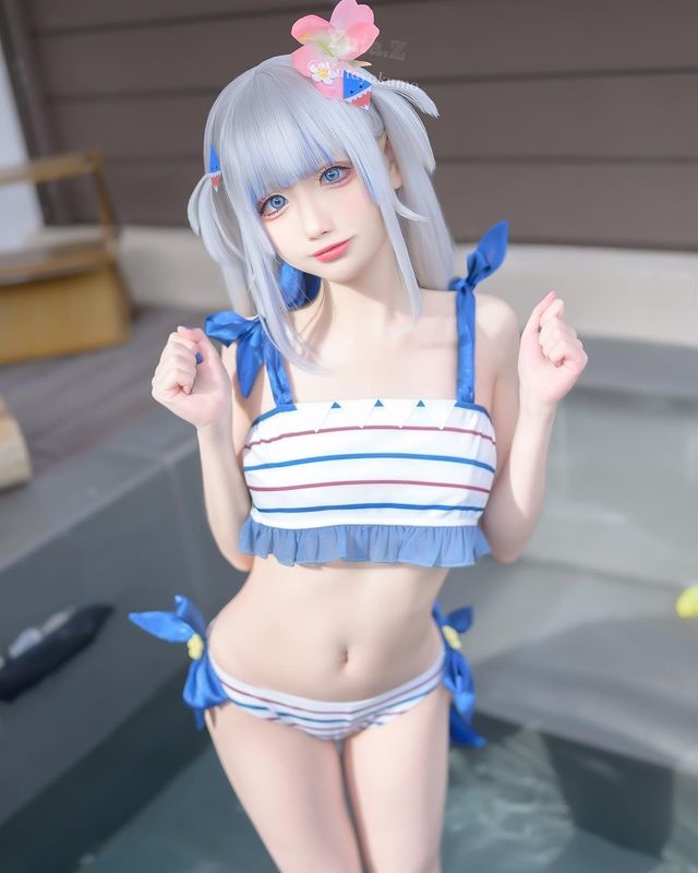 coser Yuta.Z通过两个古拉的cosplay版本，展现鲨鱼少女的迷人魅力插图7