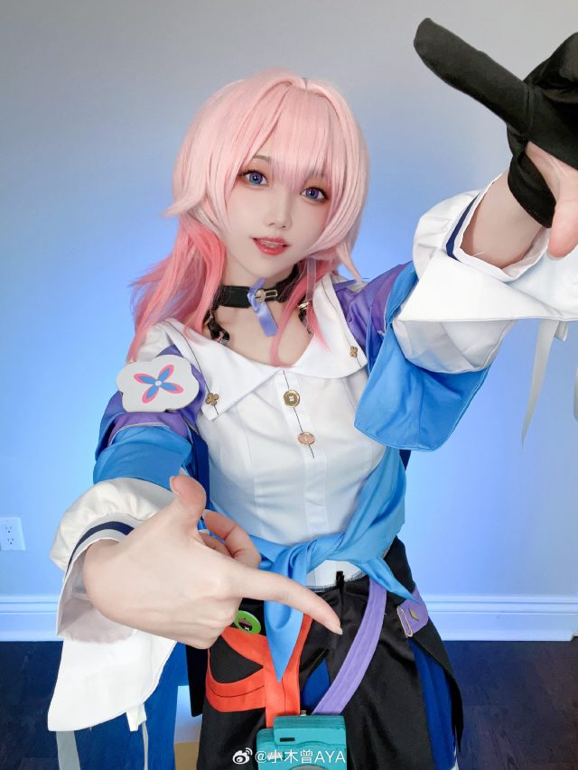 小木曾AYA cos《崩坏：星穹铁道​​​》三月七，可爱与正义的完美融合！(coser 小木)插图2