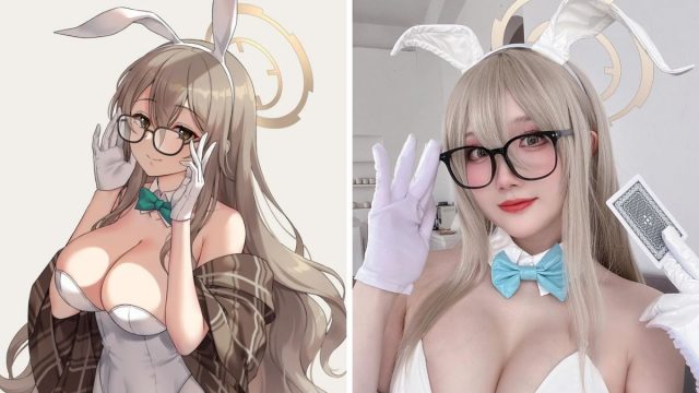 [蔚蓝档案]瓜希酱cos室笠朱音，性感可爱尽显兔女郎魅力插图