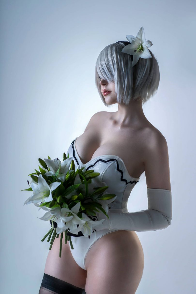 Sayathefox cos 2B Floral | Sayathefox_尼尔机械纪元·2B cos作品 [10P-131MB]