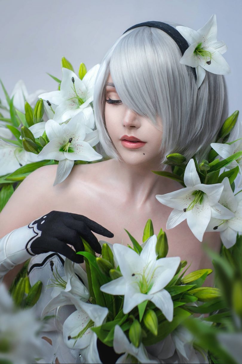 Sayathefox cos 2B Floral | Sayathefox_尼尔机械纪元·2B cos作品 [10P-131MB]