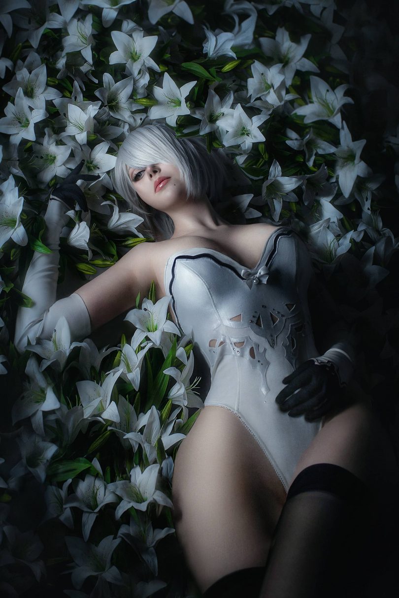 Sayathefox cos 2B Floral | Sayathefox_尼尔机械纪元·2B cos作品 [10P-131MB]