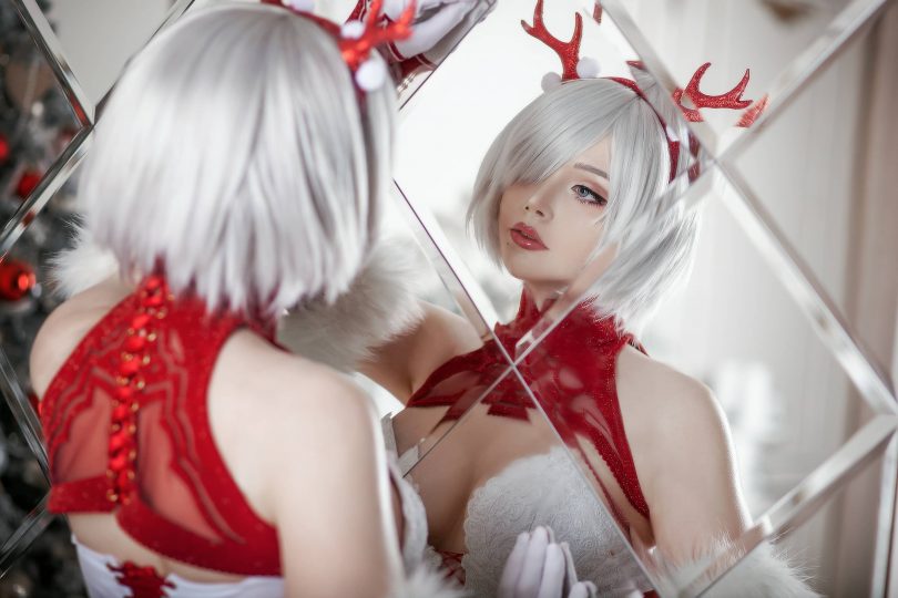 Sayathefox cos尤尔哈2B | Sayathefox_尼尔机械纪元·2B圣诞cos [15P-270MB](尤埃尔死了)插图