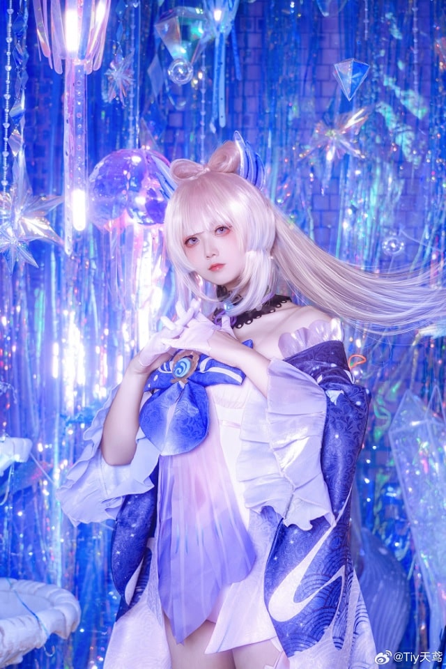 Tiy天鸢cos《原神》珊瑚宫心海，展现“现人神巫女”的迷人魅力(叶罗丽精灵梦小视频关于王默)插图4