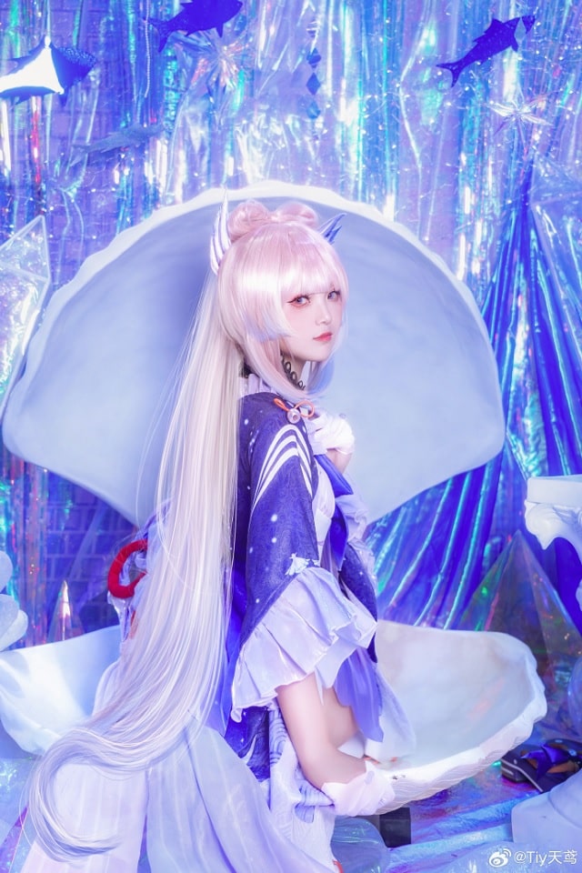 Tiy天鸢cos《原神》珊瑚宫心海，展现“现人神巫女”的迷人魅力(叶罗丽精灵梦小视频关于王默)插图3