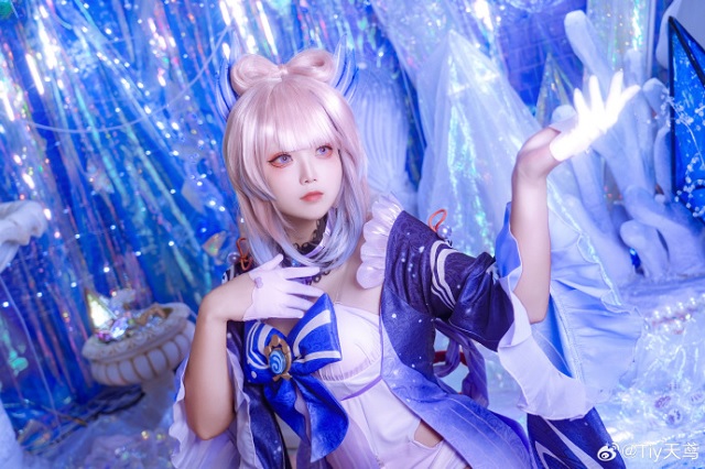 Tiy天鸢cos《原神》珊瑚宫心海，展现“现人神巫女”的迷人魅力(叶罗丽精灵梦小视频关于王默)插图1