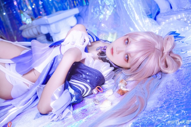 Tiy天鸢cos《原神》珊瑚宫心海，展现“现人神巫女”的迷人魅力(叶罗丽精灵梦小视频关于王默)插图2
