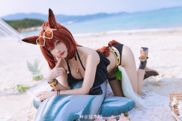 [赛马娘Pretty Derby]宮本桜cos丸善斯基，性感与美丽点燃热情夏日插图1