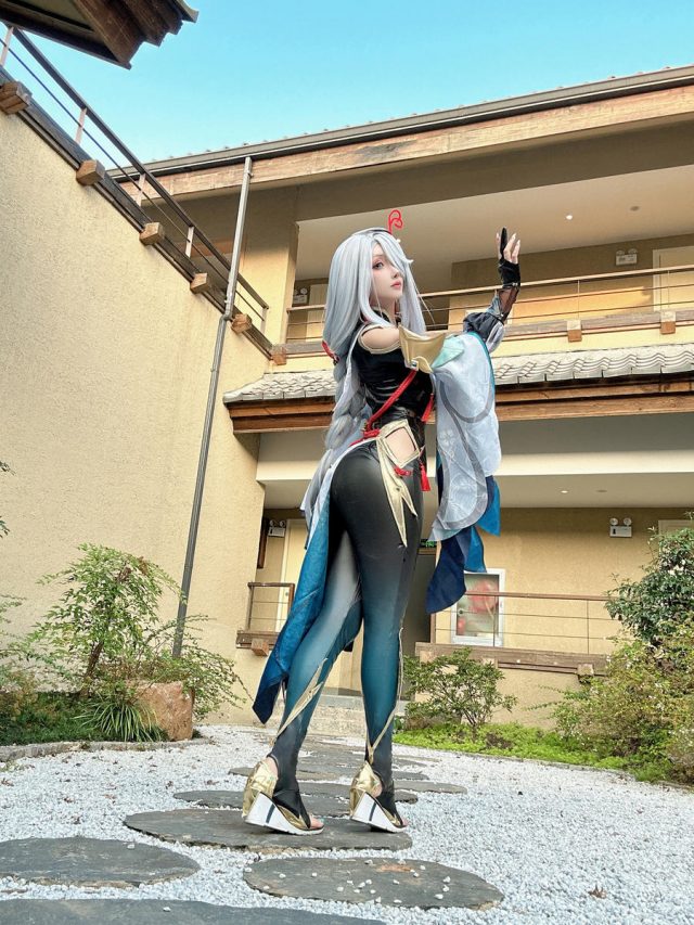 原神COS：rioko凉凉子的申鹤cosplay，再现美若仙境(原神cos角色)插图2