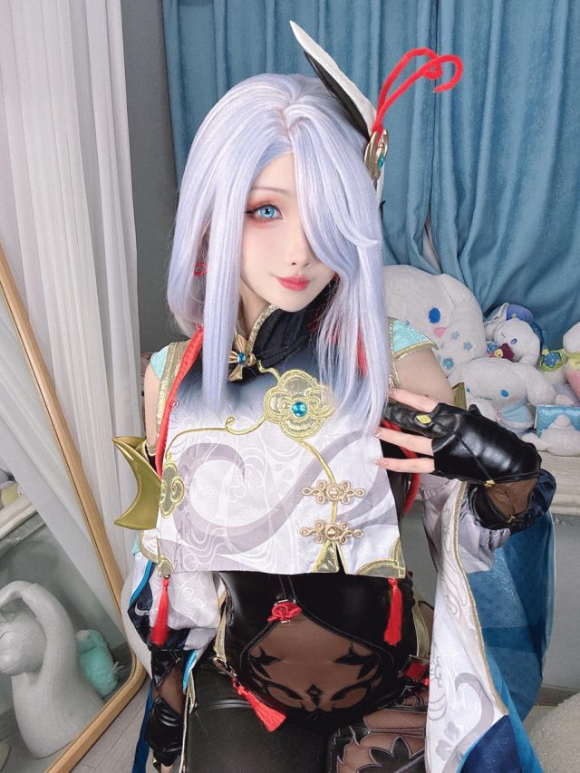 原神COS：rioko凉凉子的申鹤cosplay，再现美若仙境(原神cos角色)插图