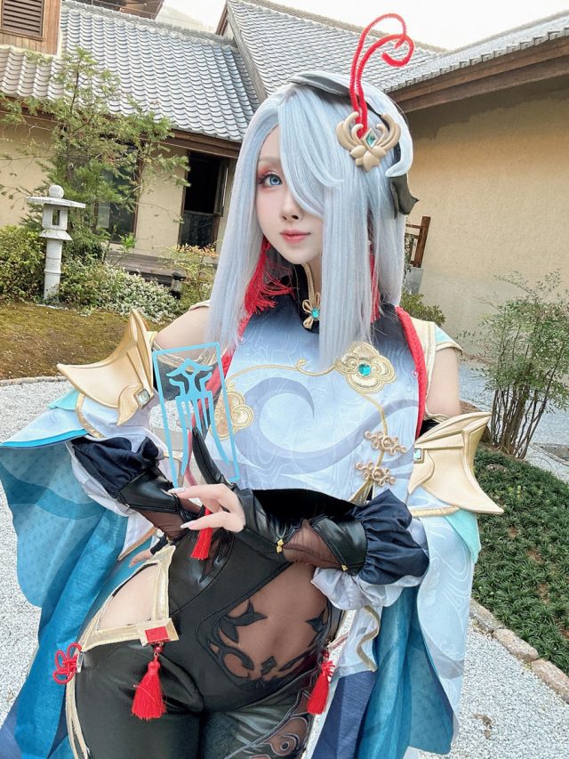 原神COS：rioko凉凉子的申鹤cosplay，再现美若仙境(原神cos角色)插图5