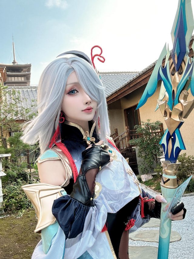 原神COS：rioko凉凉子的申鹤cosplay，再现美若仙境(原神cos角色)插图6
