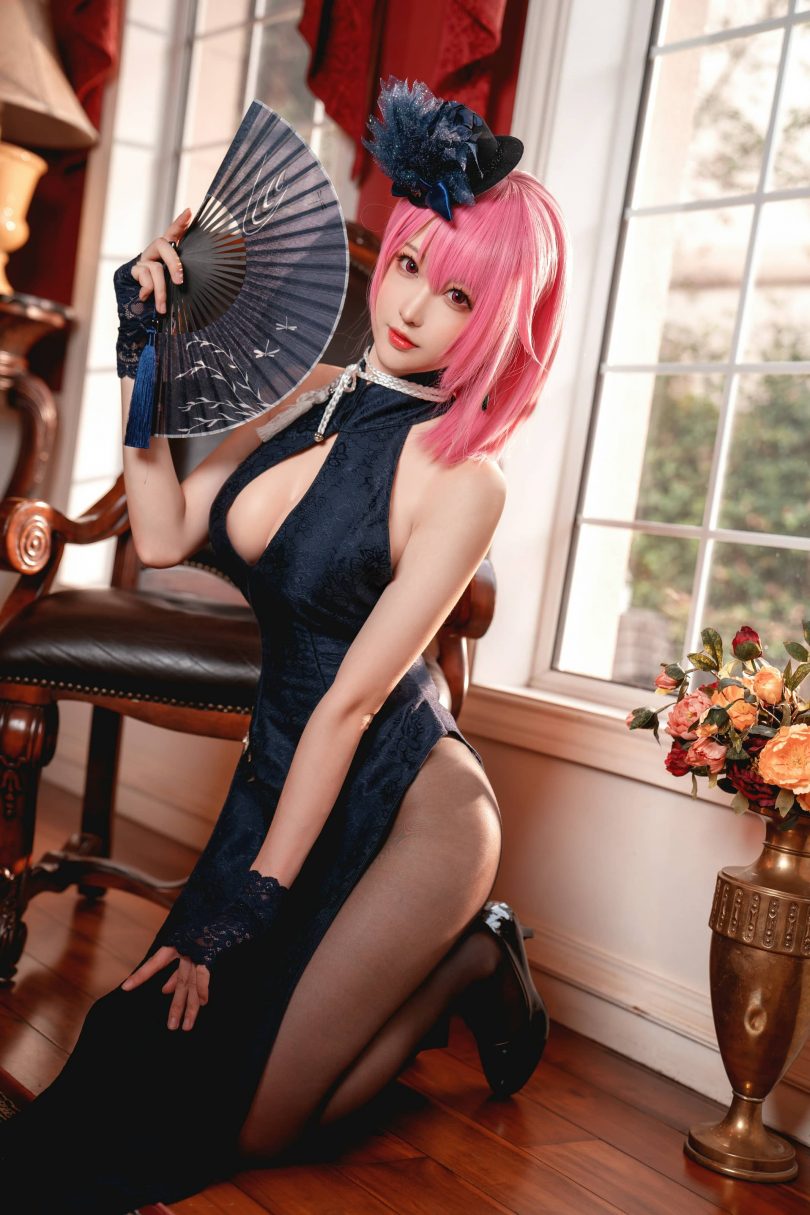 南宫cos黑太子 | 南宫_碧蓝航线·黑太子 旗袍cos作品 [16P-288MB]