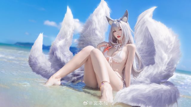 宮本桜cos《碧蓝航线》信浓，性感狐狸娘的完美还原！插图