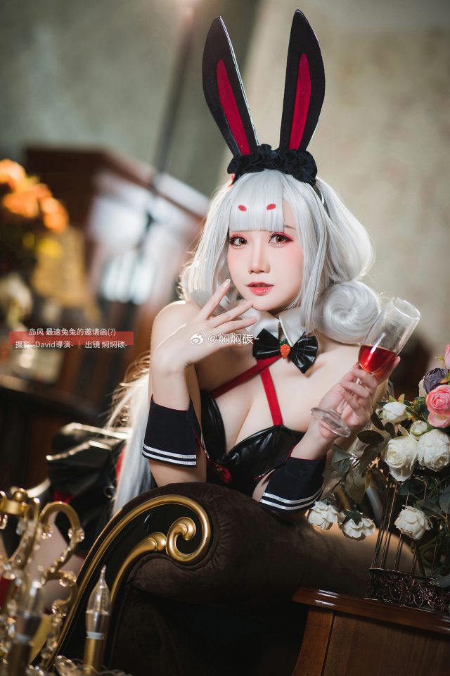 焖焖碳cos《碧蓝航线》岛风，性感可爱的“兔女郎”魅力登场！插图4