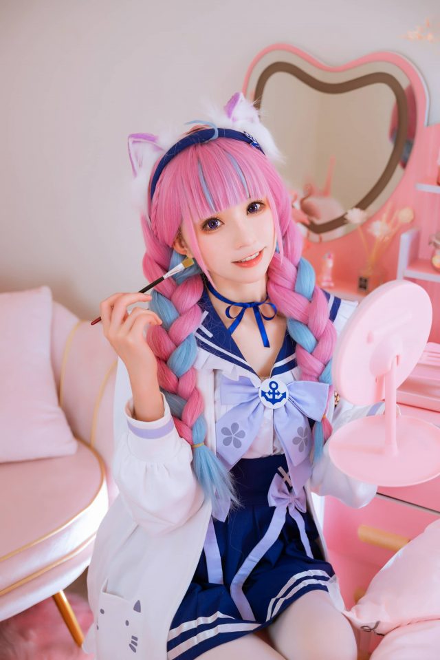 凑阿库娅的粉紫发色和天蓝挑染：绮太郎_Kitaro的绝美COSPLAY(凑阿库娅吧)插图4