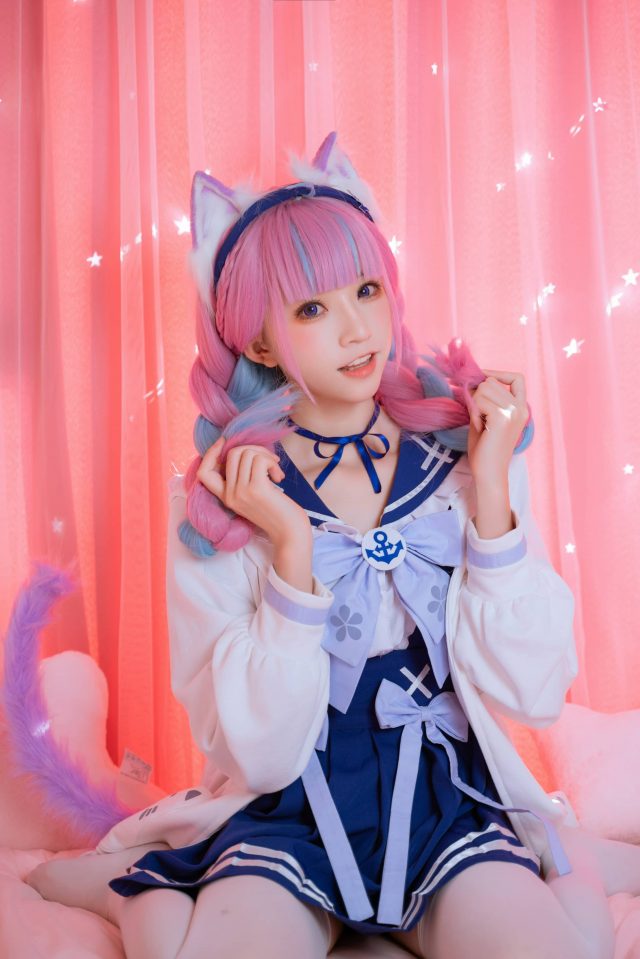凑阿库娅的粉紫发色和天蓝挑染：绮太郎_Kitaro的绝美COSPLAY(凑阿库娅吧)插图5