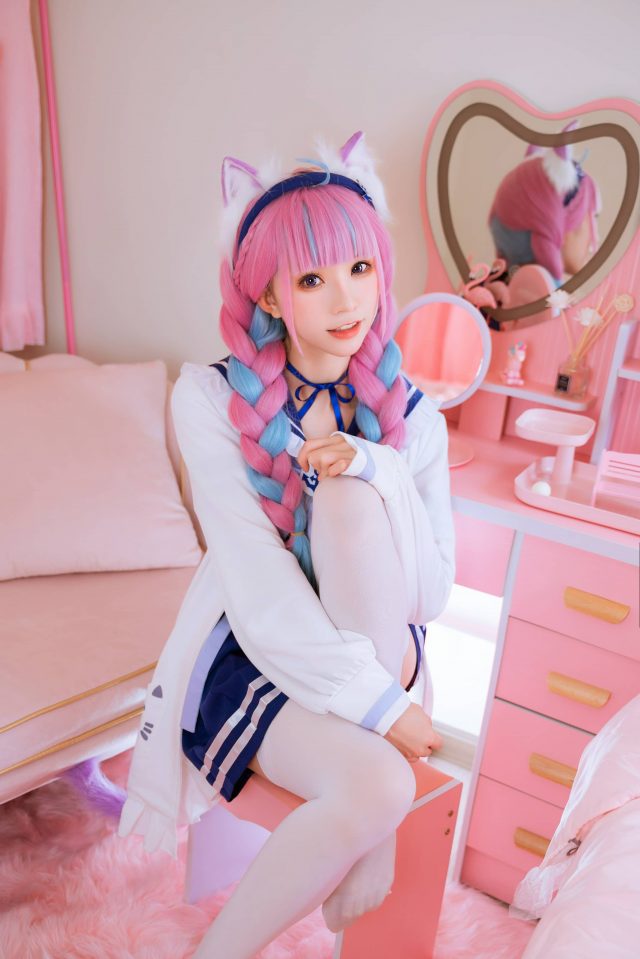 凑阿库娅的粉紫发色和天蓝挑染：绮太郎_Kitaro的绝美COSPLAY(凑阿库娅吧)插图2