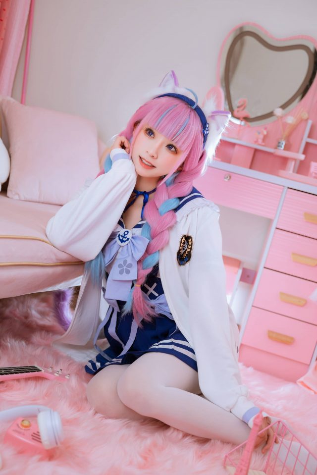 凑阿库娅的粉紫发色和天蓝挑染：绮太郎_Kitaro的绝美COSPLAY(凑阿库娅吧)插图3