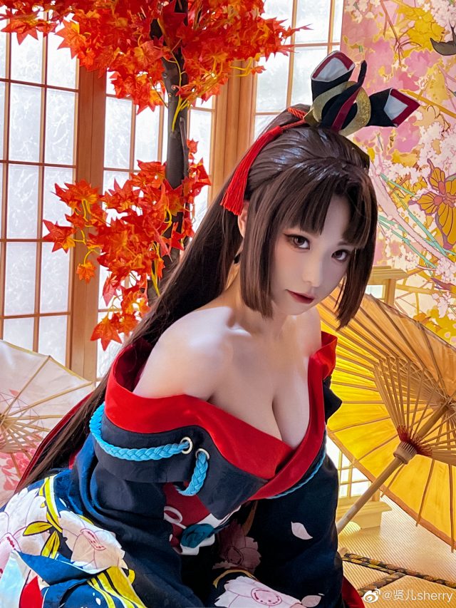 贤儿sherry cos《阴阳师》妖刀姬，美丽如画，性感惊艳无比！(院墙裂开怎么办)插图4
