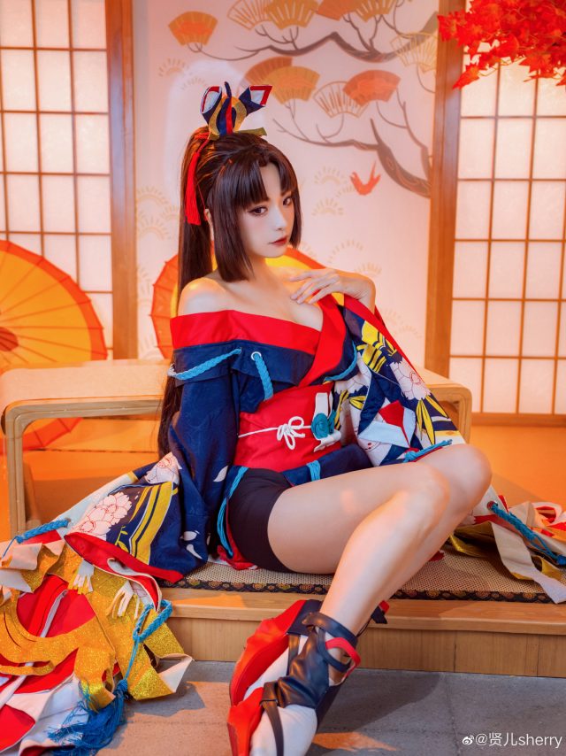 贤儿sherry cos《阴阳师》妖刀姬，美丽如画，性感惊艳无比！(院墙裂开怎么办)插图2
