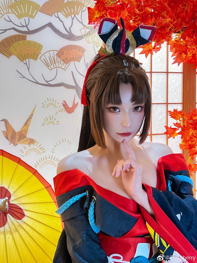 贤儿sherry cos《阴阳师》妖刀姬，美丽如画，性感惊艳无比！(院墙裂开怎么办)插图5