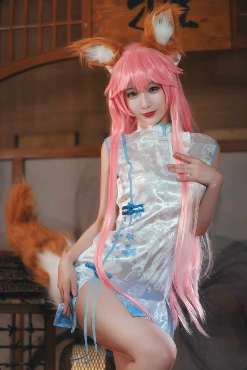 w百合欧皇子w cos玉藻前 | w百合欧皇子w_Fate/EXTRA·玉藻前旗袍cos [20P-189MB]