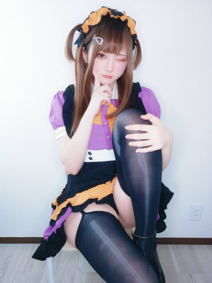 Yuki亭cos女仆 | Yuki亭_万圣节·女仆 黑色丝袜cos作品 [23P-69MB]