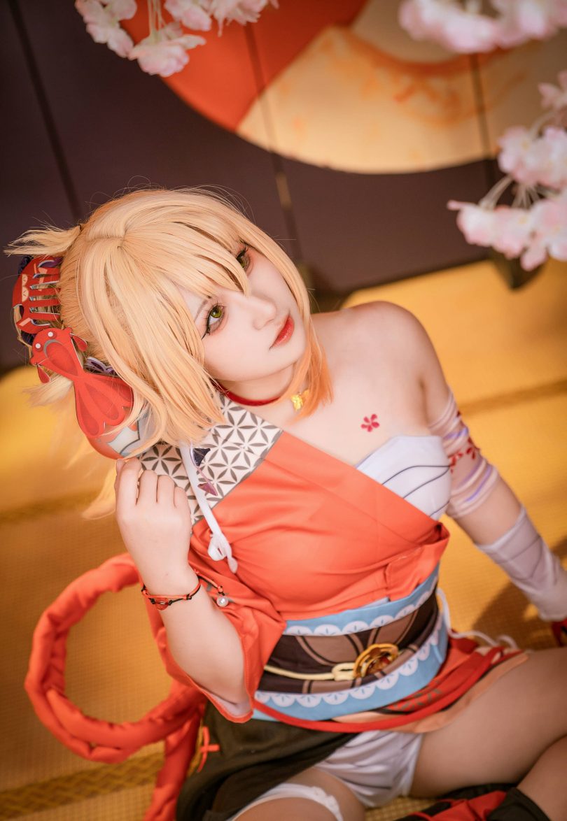 喵喵的喵吖cos宵宫 | 喵喵的喵吖_原神·宵宫cos作品 [15P-135MB]