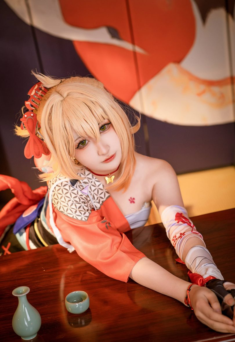 喵喵的喵吖cos宵宫 | 喵喵的喵吖_原神·宵宫cos作品 [15P-135MB]