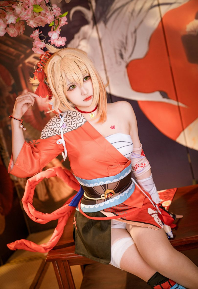 喵喵的喵吖cos宵宫 | 喵喵的喵吖_原神·宵宫cos作品 [15P-135MB]