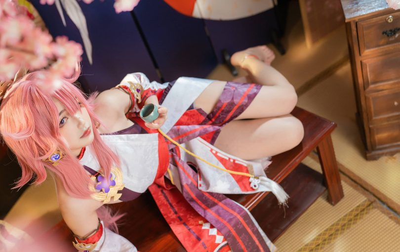 喵喵的喵吖cos八重神子 | 喵喵的喵吖_原神·八重神子cos作品 [9P-63MB]