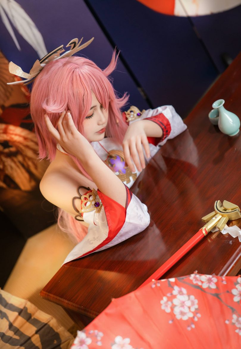 喵喵的喵吖cos八重神子 | 喵喵的喵吖_原神·八重神子cos作品 [9P-63MB]